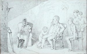 Storia di fantasmi (penna e inchiostro su carta)