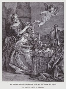 La Follia Abbellisce la Vecchiaia Avvizzita con gli Ornamenti della Gioventù da Charles Antoine (after) Coypel