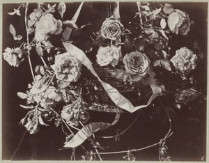 Studio di fiori con cesto e nastri da Charles Aubry (manner of)