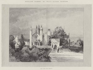 Case inglesi, Alton Towers, vista dalla terrazza da Charles Auguste Loye