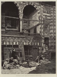 Il colera in Egitto, scena nel cortile di una casa al Cairo da Charles Auguste Loye