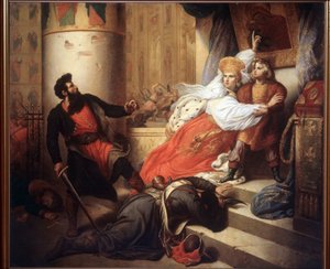 La madre (Nathalie Narychkine) soccorre Pietro I di Russia, bambino, durante la rivolta degli Streltsy nel 1682