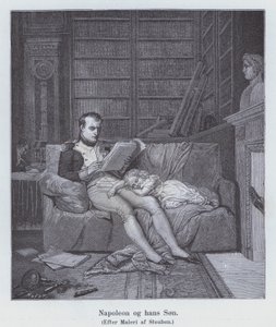 Napoleone I e suo figlio (litografia)