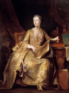 Ritratto di Jeanne Antoinette Poisson, Madame de Pompadour (nota come Marchesa di Pompadour) con uno spartito musicale