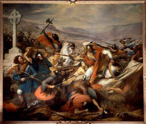 La battaglia di Poitiers, 25 ottobre 732 da Charles Auguste Steuben