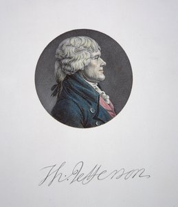 Thomas Jefferson (1743-1826) da Charles Balthazar Julien Févret de Saint Mémin