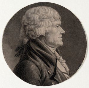 Thomas Jefferson, pub. 1806 da Charles Balthazar Julien Fevret de "Saint Mémin 1770 1852".