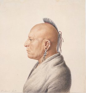 Guerriero Osage, 1805-7 da Charles Balthazar Julien Févret de Saint Mémin