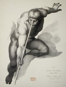Angelo che suona la tromba, tavola 1 da Cours de Dessin Volume II: 