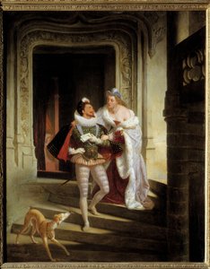 La marchesa di Noirmoutiers, Charlotte de Beaune Semblancay (1551-1617) cerca di dissuadere Enrico I di Lorena, duca di Guisa detto il Balafré (1550-1588) dall