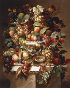 Natura morta con uva e pesche da Charles Baum