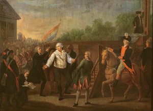 Luigi XVI (1754-93) ai piedi del patibolo, 21 gennaio 1793 da Charles Benazech