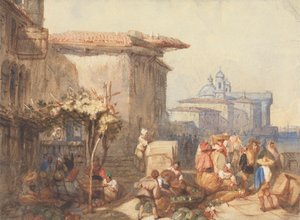 Scena di mercato a Venezia