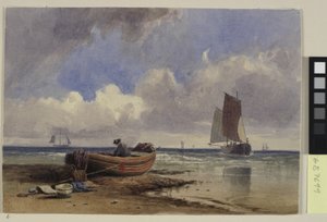 Barca da Pesca sulla Spiaggia a Hastings da Charles Bentley