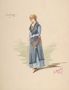 Progetto di costume per Andrey [a], foglio descrittivo degli accessori [b], 1889 da Charles Bianchini