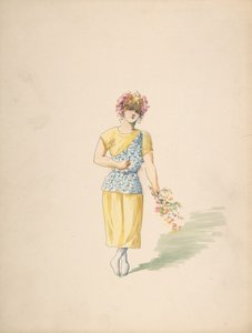 Costume per un giovane in giallo e blu