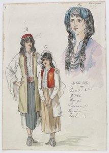 Holmès - La montagna nera - costumi di Charles Bianchini - 09. Le bambine. Le signorine Charrier 2e, Gillet, Taugh, Lozeran, Renoir, Evel da Charles Bianchini