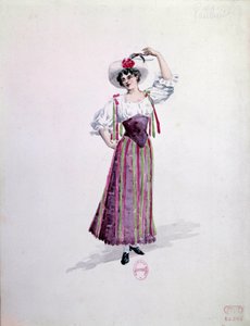 Costume di giovane donna (Nedda o Colombina?) per l