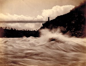 Le rapide, sotto il ponte sospeso da Charles Bierstadt