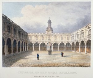 Cortile della Royal Exchange, Città di Londra, 1838 da Charles Bigot