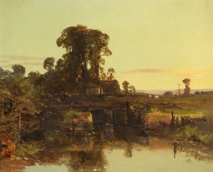 Un vecchio lucchetto sul Tamigi, sera da Charles Branwhite