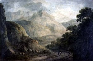 Paesaggio: Un torrente roccioso con rive boscose, XIX secolo da Charles Branwhite