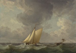 Un cutter in forte brezza da Charles Brooking