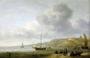 Scena sulla riva vicino a Scheveningen da Charles Brooking