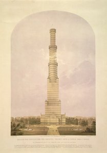 Progetto per convertire il Crystal Palace in una torre alta 1000 piedi, pub. da Ackermann und Co., 1852 da Charles Burton