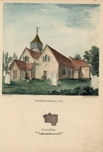 Vista sud-ovest della chiesa di Tooting da Charles Burton