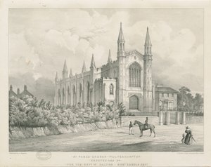 Wolverhampton - Chiesa di San Paolo: litografia, nd [metà XIX sec.] da Charles Burton