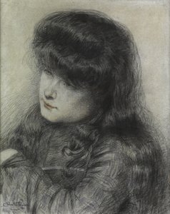 Una ragazza appoggiata a una sedia, 1881 da Charles Burton Barber