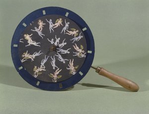 Il Fenachistoscopio con una carta di design cherubino, 1835 da Charles Chevalier