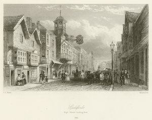 Guildford, High Street, guardando a est, 1840