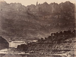 Monserrat, Vista generale della montagna da Monistrol, 1860 da Charles Clifford