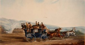 La strada contro la ferrovia, inciso da J. Harris, da 