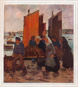 Pescatori Bretoni Sbarcano Goemon, c1903 da Charles Cottet