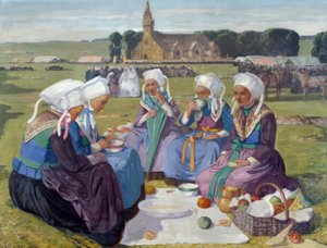Donne di Plougastel al Pardon de Saint Anne-La-Palud da Charles Cottet