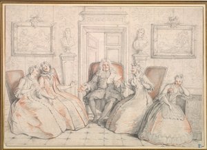 Trissotin che legge a Filaminte, Bélise e Armande (da atto 3, scena 2 di "Le donne sapienti" di Molière)