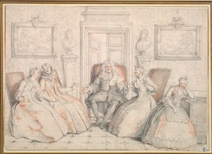 Trissotin che legge a Philaminte, Bélise e Armande, probabilmente c1725-1726