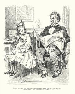 "Tra me e te, zio Jasper, non ti stanchi mai di fare quello che ti viene detto? Non avere paura di rispondere. Non ti tradirò con zia Jane" da Charles Dana Gibson