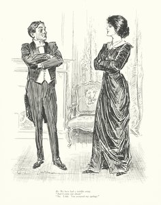 Lui: Abbiamo avuto una terribile lite. "E io ho vinto." "No. Io ho vinto. Hai accettato le mie scuse" da Charles Dana Gibson
