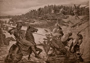 Cesare attraversa il Tamigi, illustrazione da 
