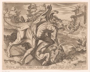 Ercole doma il toro di Creta