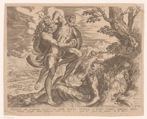 Ercole lotta con Anteo (serie: Werken van Hercules naar Frans Floris) da Charles David