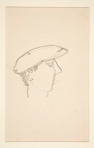 Testa di uomo che fuma (recto); Donna con ombrello (verso) da Charles Demuth