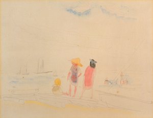 Due donne e bambino sulla spiaggia da Charles Demuth