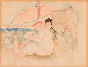 Senza titolo (Due donne e tre bambini sulla spiaggia) da Charles Demuth