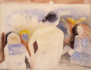 Donna con capelli neri e due bambini, inizio XX secolo da Charles Demuth
