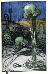 Illustrazione di M. Dudouyt per il romanzo di H. G. Wells (1866-1946) 